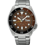 Seiko 5 Men's Automatic Watch Analog Brown Dial with Silver Stainless Steel Band, SRPJ47K