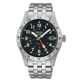 Seiko 5 Sports Men's Automatic Watch Analog Black Dial with Silver Stainless Steel Band, SSK023K