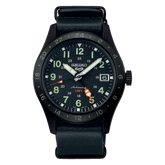 Seiko 5 Sports Men's Automatic Watch Analog Black Dial with Black Leather Strap, SSK025K