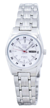Seiko Women's Mechanical Watch Analog, White Dial Silver Stainless Band, SYMB93J