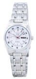 Seiko Women's Mechanical Watch Analog, White Dial Silver Stainless Band, SYMB93J