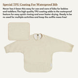 Milk It Baby Water Proof Sleeved Bib, Safari Beige, MI-SBSB004