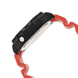 Casio Men's Watch Digital, Black Dial Red Resin Strap, W-218H-4BVDF