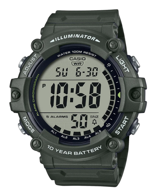 Casio Men's watch Digital, Black Dial Black Resin Strap, AE-1500WHX-3AVD