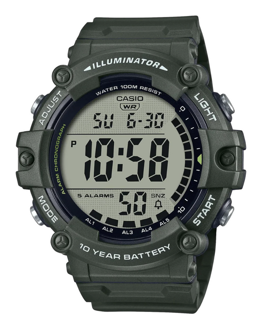 Casio Men's watch Digital, Black Dial Black Resin Strap, AE-1500WHX-3AVD