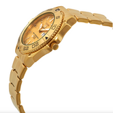 Seiko 5 Sports 23 Jewels Men's Automatic Watch Analog Gold Dial with Gold Stainless Steel Band, SNZB26J