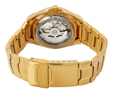 Seiko 5 Sports 23 Jewels Men's Automatic Watch Analog Gold Dial with Gold Stainless Steel Band, SNZB26J