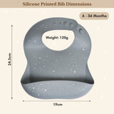 Milk It Baby Printed Bib Stardust Blue, 100% Food Grade Silicone Bib, MI-SBSB008