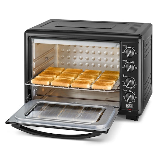 Black+Decker, 55 Litres Double Glass Toaster Oven with Rotisserie, Black, TRO55RDG-B5 Toaster Oven BL-TRO55RDG