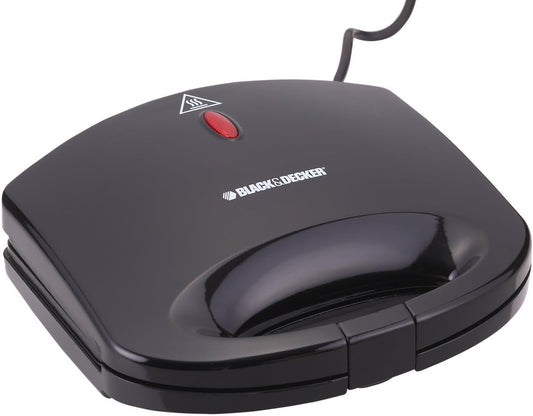 Black+Decker, 600W 2 Slice Non-Stick Sandwich Maker, TS1000-B5 Sandwich Maker BL-TS1000