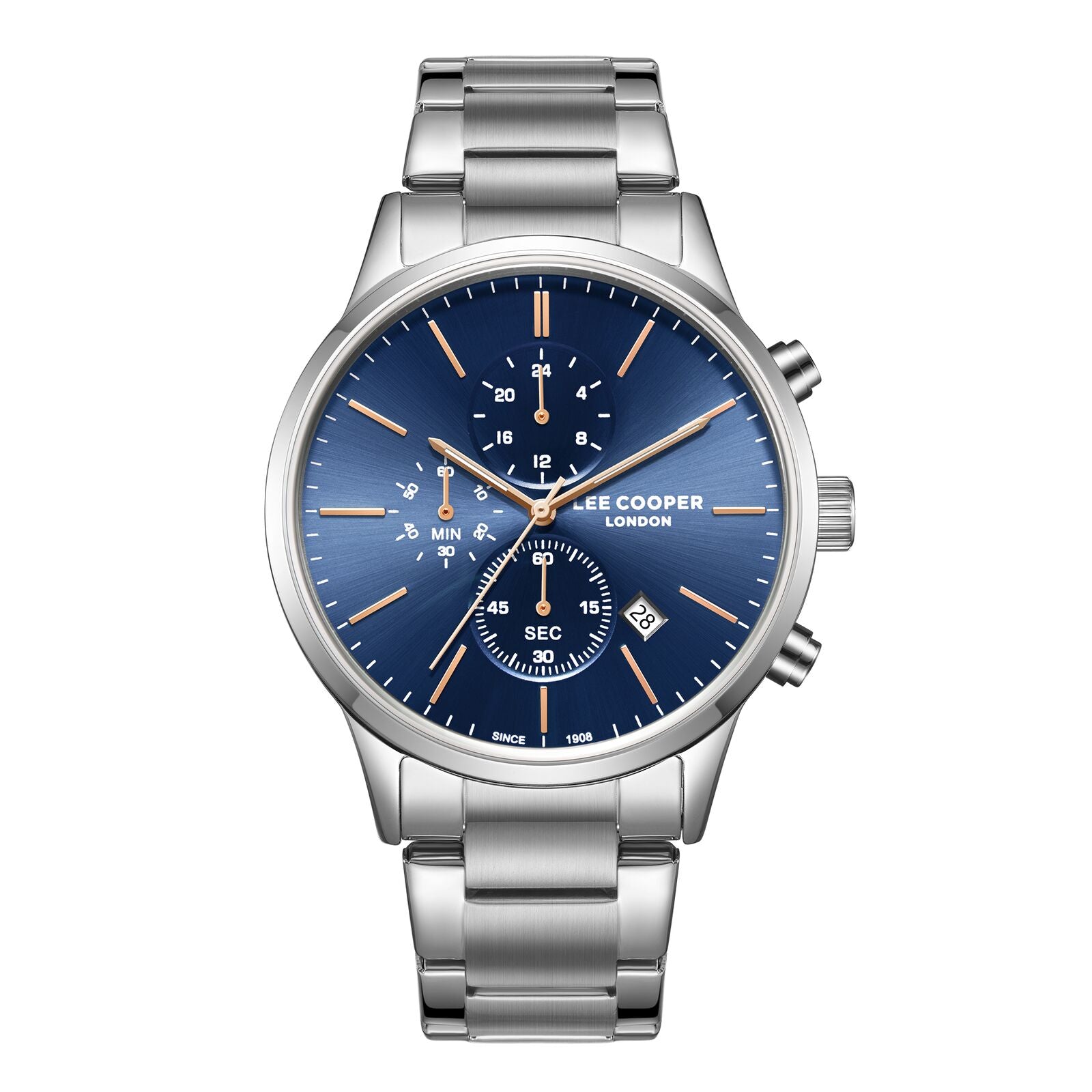 Lee Cooper, Men's, Analog Watch, Blue Dial, with Stainless Steel Band, LE-LC08042.390