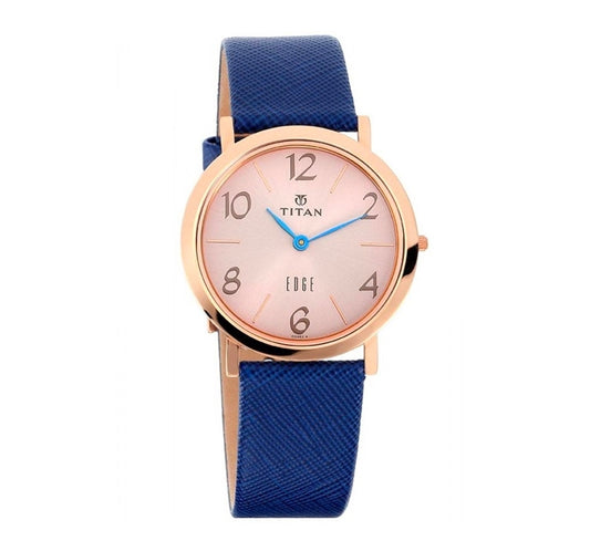 Titan, Unisex, Analog, Watch, Pink Dial, Leather Strap, 679WL06