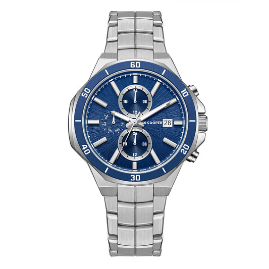 Lee Cooper, Men's, Analog Watch, Blue Dial, with Stainless Steel Band, LE-LC08087.390