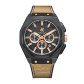 Beverly Hills Polo Club Men's Watch Analog Black Dial with Biege Silicone Band, BP3719X.055