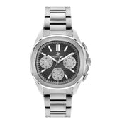 Beverly Hills Polo Club Men's Watch Analog Black Dial with Silver Stainless Steel Band, BP3212X.350