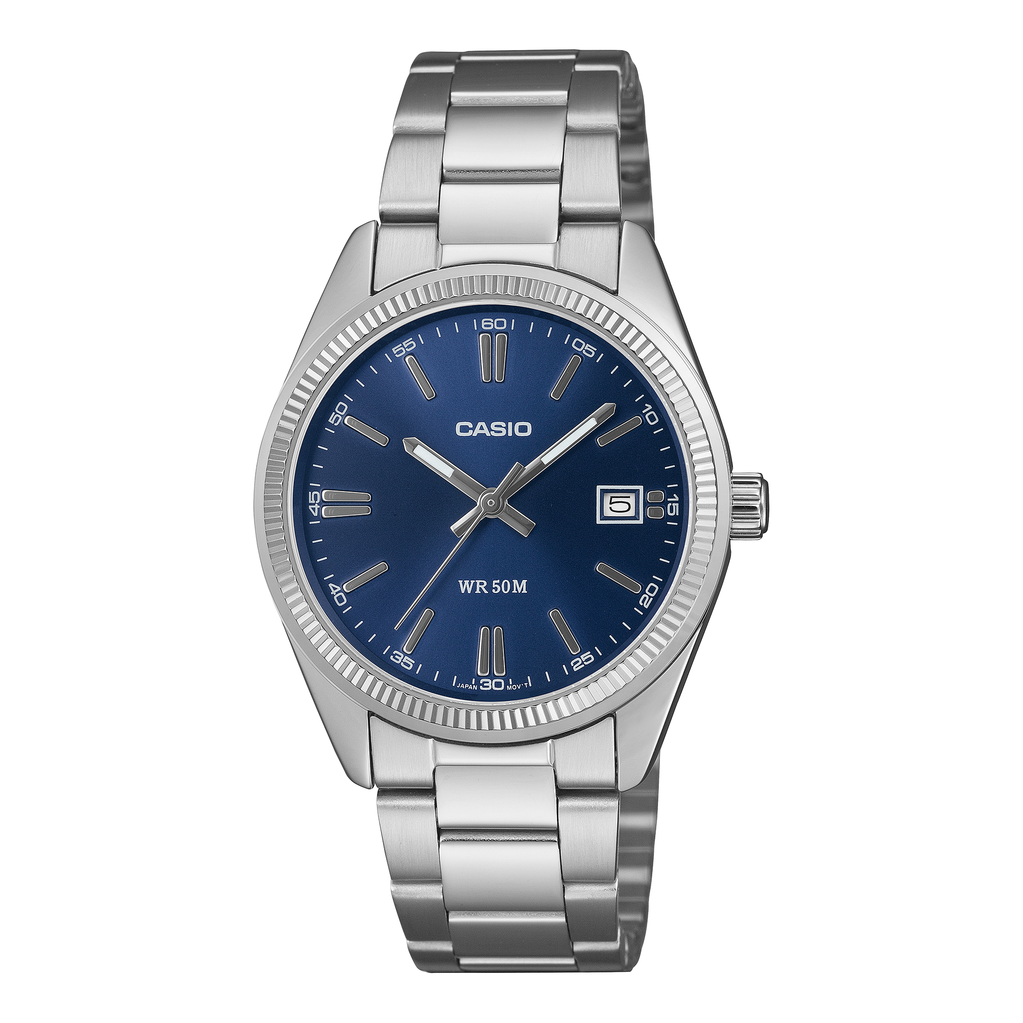 Casio UTP-1302PD-2A1VDF Unisex Analog Watch Blue Dial with Silver Stainless Steel Band