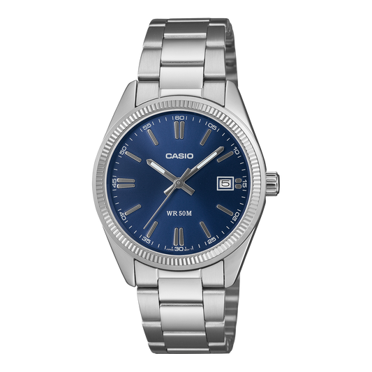 Casio UTP-1302PD-2A1VDF Unisex Analog Watch Blue Dial with Silver Stainless Steel Band