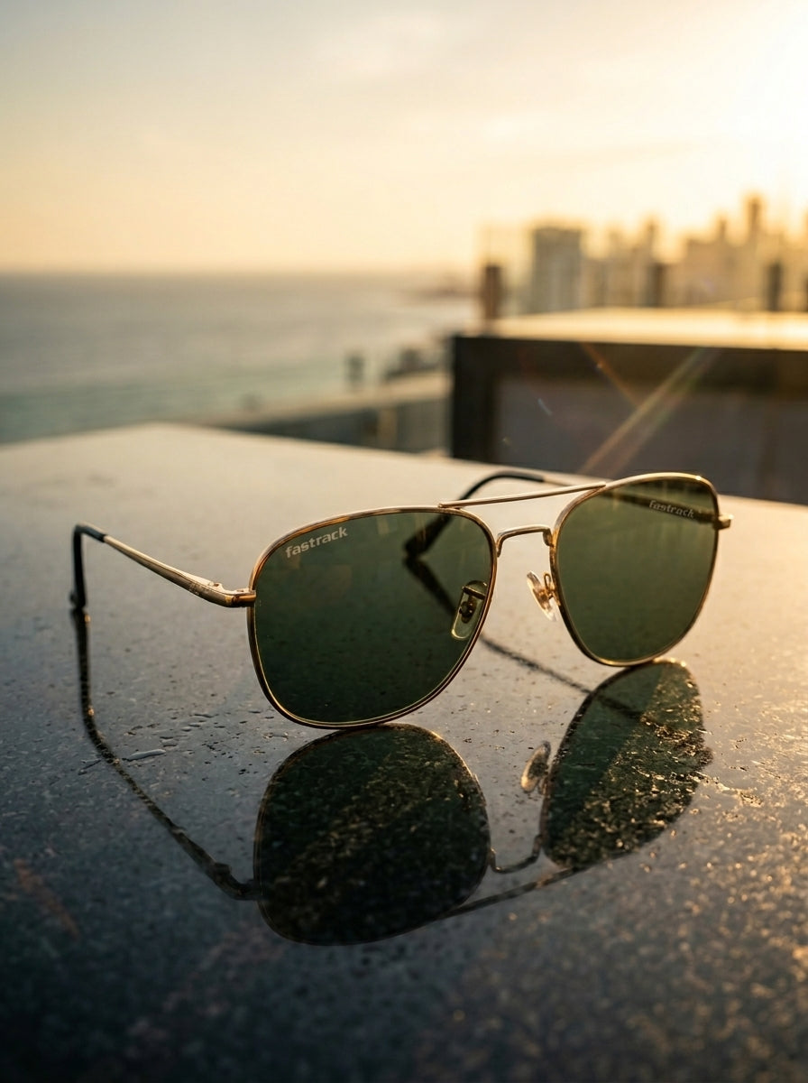 Fastrack Unisex Aviator Sunglasses, Brown Lens, UV protected, M253GY11 - image 3