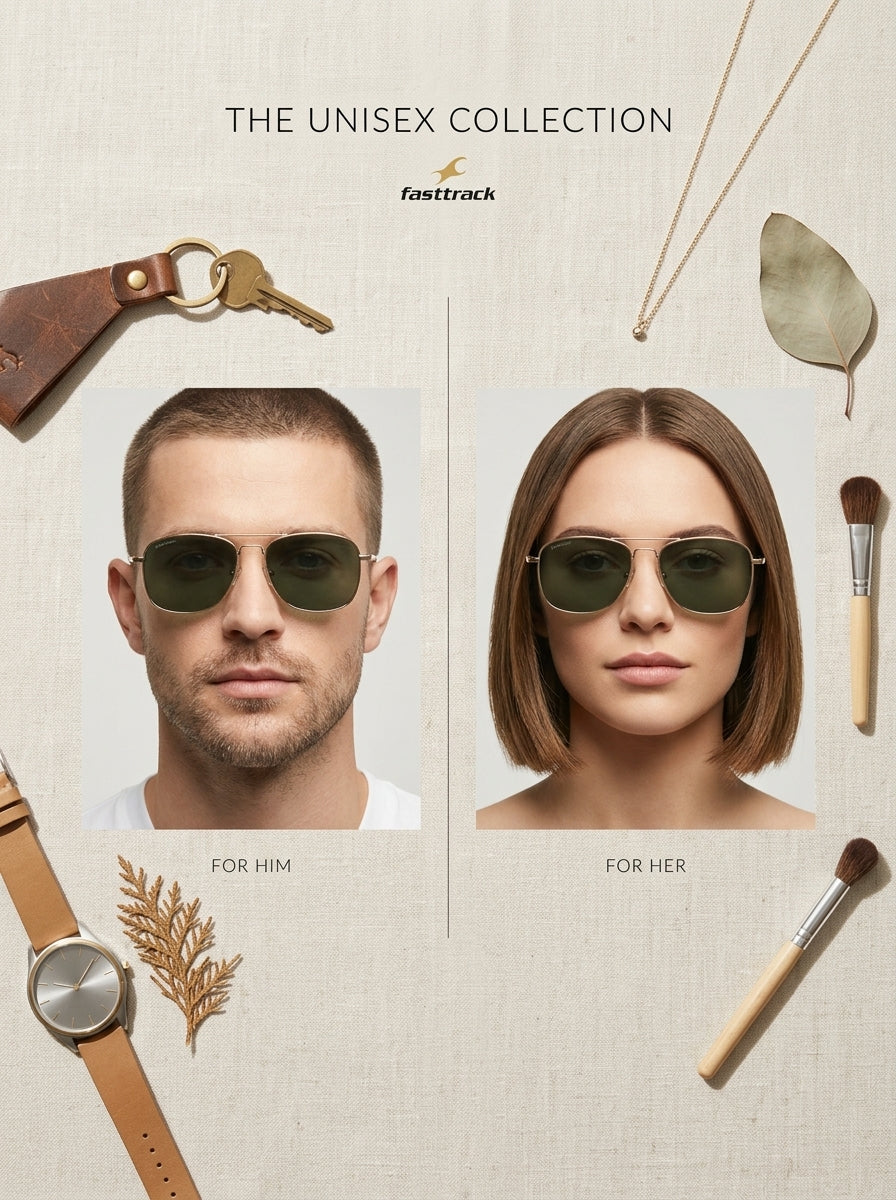 Fastrack Unisex Sunglasses, Green Lens, Polarised and UV protected, M278GR1PV - image 3