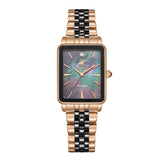 Beverly Hills Polo Club Women's Watch Analog Mother of Pearl Dial With Rose Gold/Black Stainless Steel Band, BP3645X.850