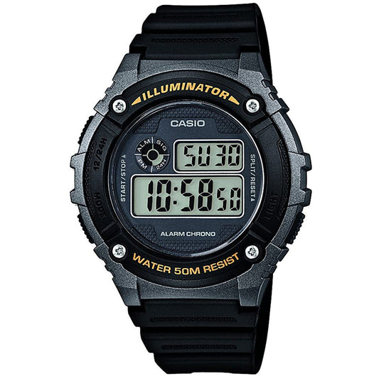 Casio men analog watch, black dial with black resin strap, model CS-W-216H-1BVDF, Bahrain
