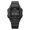Casio Men's Digital Watch Black Dial with Black Resin Strap, W-738H-1BVDF