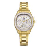 Beverly Hills Polo Club Women's Watch Analog White Dial with Gold Stainless Steel Band, BP3701C.130
