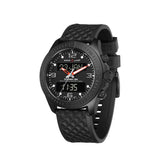 Alfajr Islamic Prayer Mens Watch Ana-Digital Black Dial With Black Rubber Strap, WH-24BLACKRUBBER