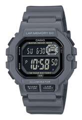 Casio Men's Watch Digital Black Dial with Grey Resin Band, WS-1400H-8BVDF