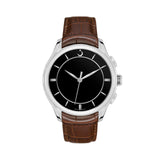 Alfajr Islamic Prayer Mens Watch Ana-Digital Black Dial With Brown Leather Strap, WK-26LS