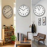 Rhythm Basic Wall Clock | 3D Numerals, Silent Silky Move | Silver, CMG434BR19