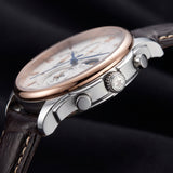 Beverly Hills Polo Club Men's Multifunction Watch with Silver Dial and Dark Brown Beverly Hills Polo Club Band, BP3893X.532