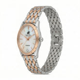 Beverly Hills Polo Club Women's Diamond Accent Analog Watch with White Mother of Pearl Dial and Silver and Rose Gold Stainless Steel Band, BP3926X.520