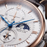 Beverly Hills Polo Club Men's Multifunction Watch with Silver Dial and Dark Brown Beverly Hills Polo Club Band, BP3893X.532