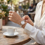 Titan Womens Raga Spotlight Analog Watch Silver Dial with Two Toned Stainless Steel Band,95427KM01