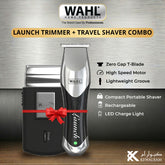 Wahl Launch Professional Trimmer + Wahl Travel Shaver Combo, WA-3026699+3615-1027F