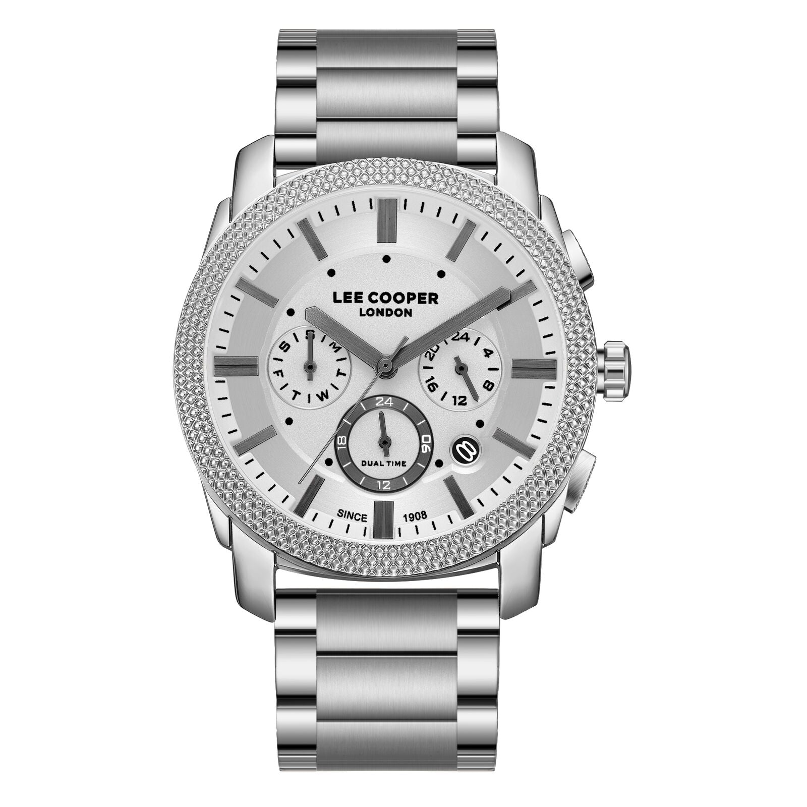 Lee Cooper, Men's, Analog Watch, Silver Dial, with Stainless Steel Band, LE-LC08177.330