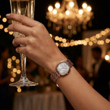 Titan Womens Raga Spotlight Analog Watch White Dial with Rose Gold Stainless Steel Band ,95421WM01