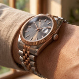 Beverly Hills Polo Club Men's Analog Watch with Gunmetal Dial andTwo Tone Stainless Steel Band, BP3018X.560