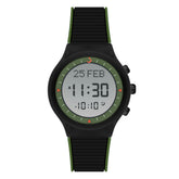 Alfajr Islamic Prayer Unisex Watch Digital With Black Rubber Strap, WY-16BLACKGREEN