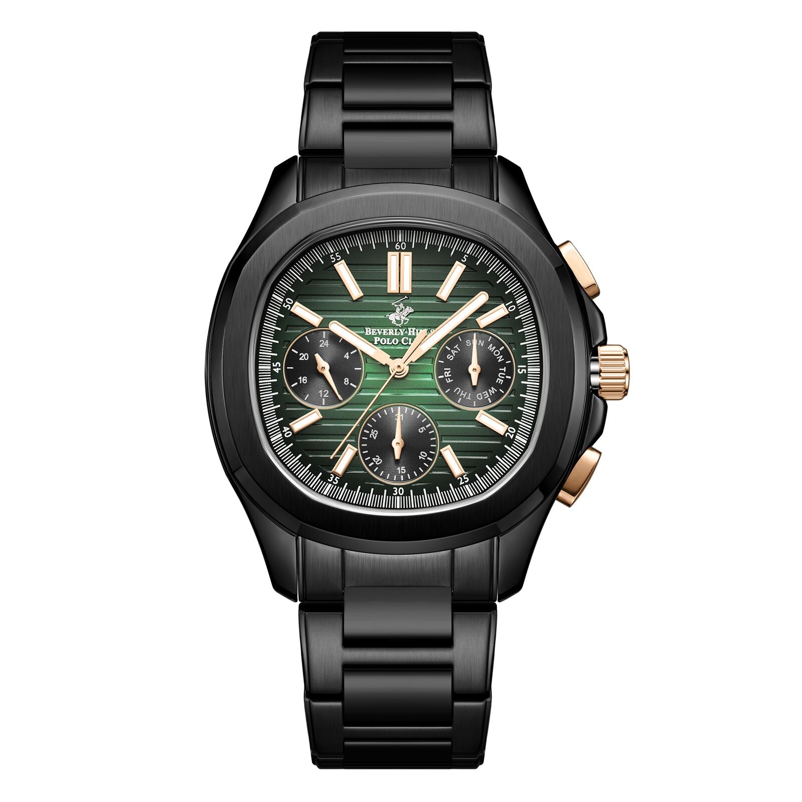 Beverly Hills Polo Club, Men's, Analog Watch, Black Dial, with Stainless Steel Band, BH-BP3212X.671