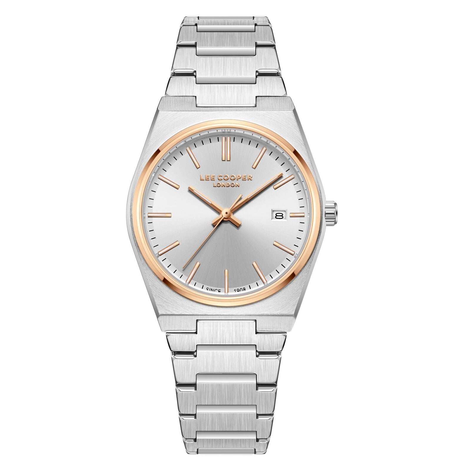 Lee Cooper Women's Watch Analog Silver Dial with Silver Stainless Steel Band, LC08195.530