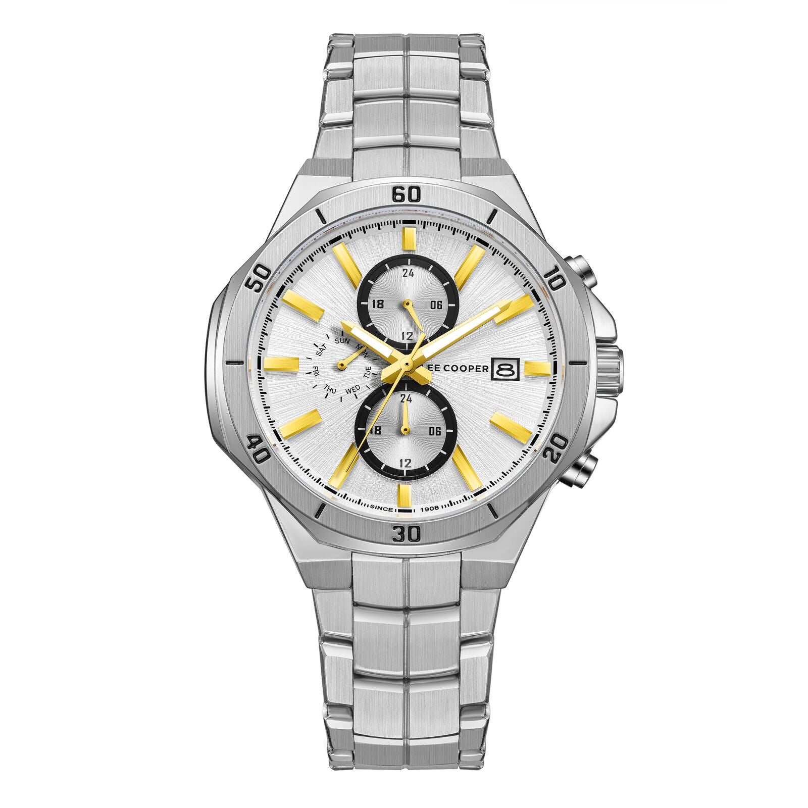 Lee Cooper, Men's, Analog Watch, Silver Dial, with Stainless Steel Band, LE-LC08087.330