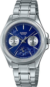 Casio, Women's Watch Analog, Blue Dial Silver Stainless Steel, LTP-2088D-2A1VD