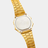 Casio, Unisex Watch Digital Display,Multicolor Dial Stainless Steel Gold Ion Plated Band , A168WERG-2ADF