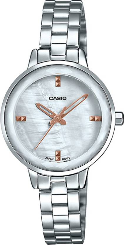 Casio, Women’s Watch Analog, Silver Dial Silver Stainless Band, LTP-E162D-7ADF