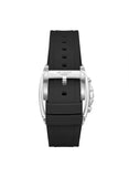 Lee Cooper Men's Multifunction Watch with Silver Dial and Black Silicone Band, LC08399.331