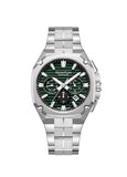 Quantum Men's Chronograph Watch Dark Green Dial Metal Band, ADG1253.370