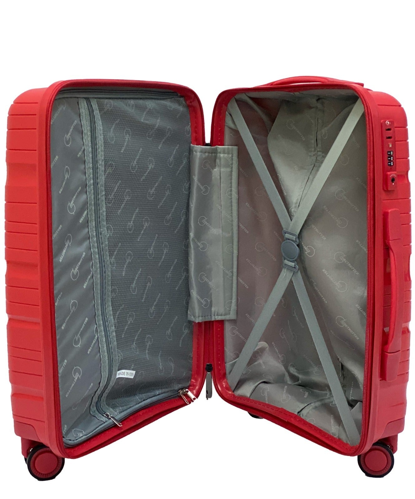 Globetrotter Boston 55cm Red 8 Wheel Hard Top Trolley, BOSTON55RD Globetrotter Cabin size luggage