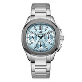 Beverly Hills Polo Club Men's Analog Watch, Blue Dial Multi-Function With Silver Stainless Steel Band, BP3212X.301